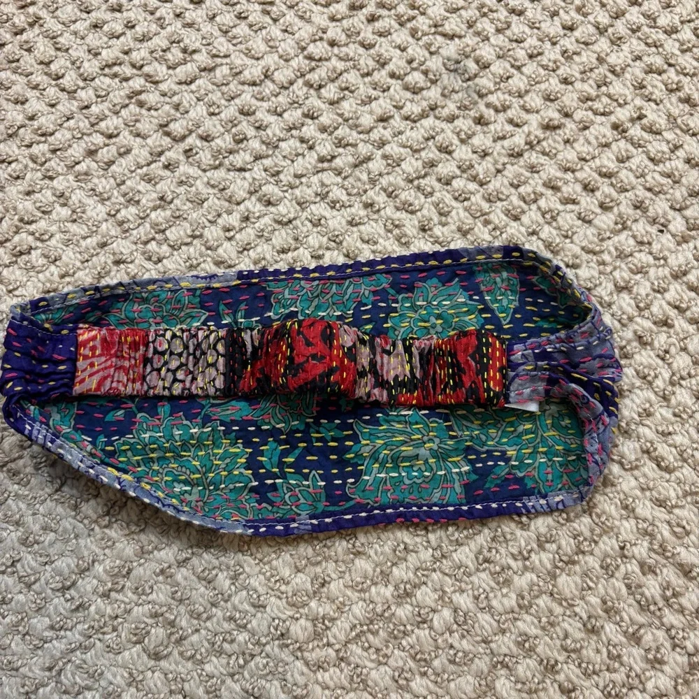 Kantha Stitch Headband Recycled Silk Handmade‎ in India